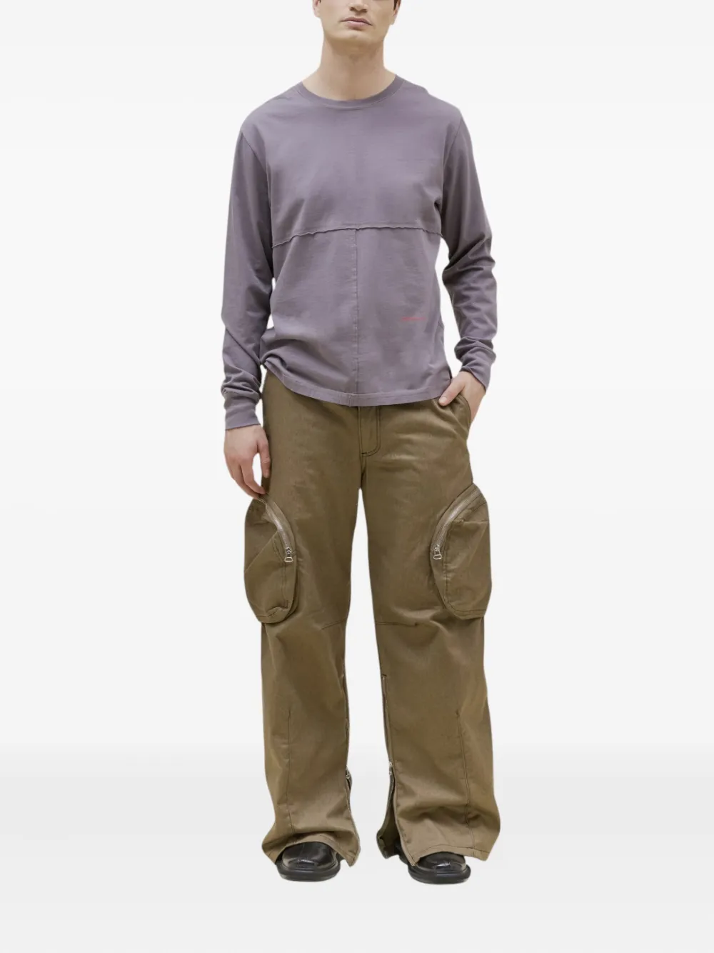 Eckhaus Latta Zip-pocket Cargo Trousers In Brown