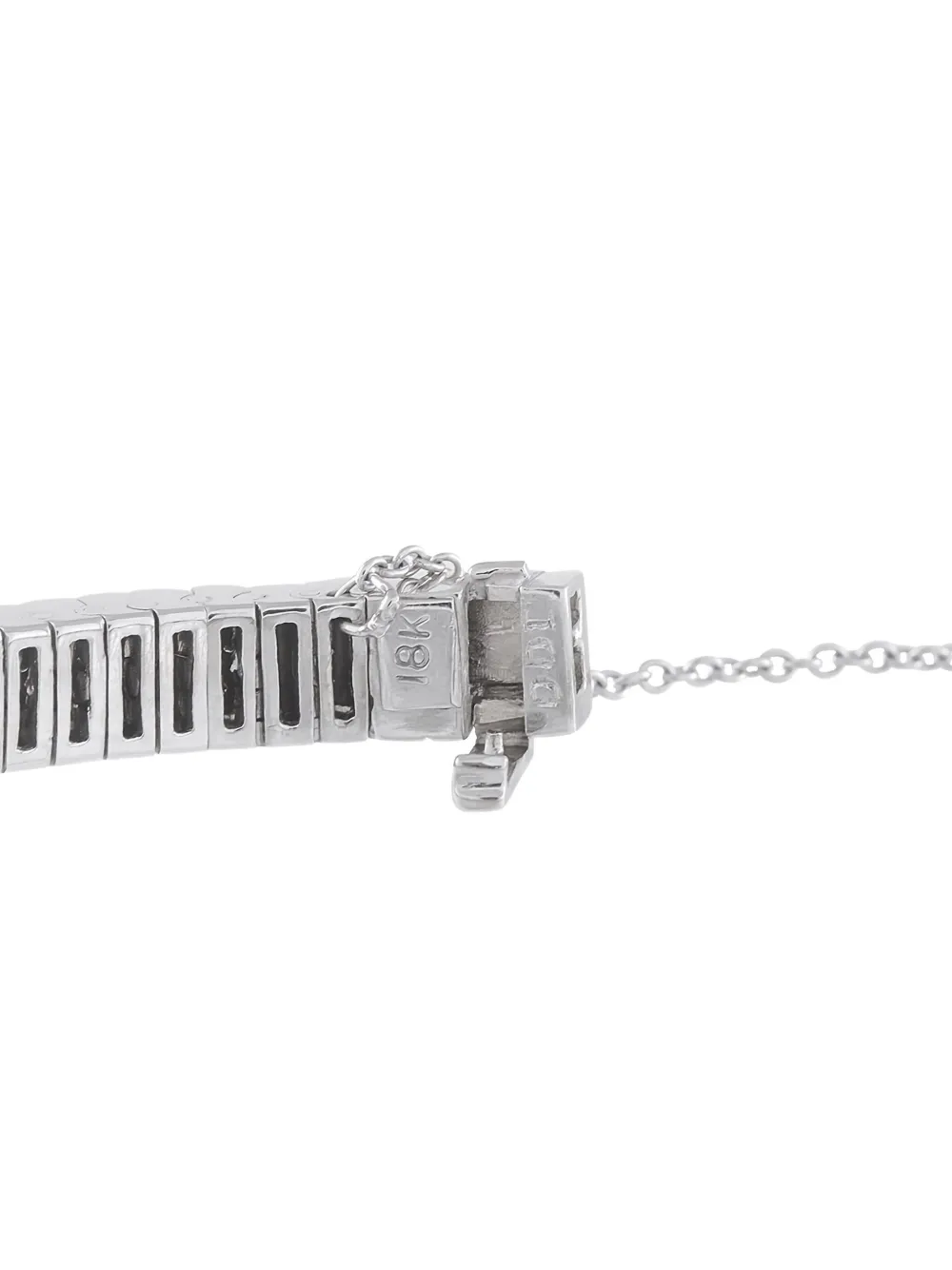 Pre-owned Lb Exclusive 18k White Gold Square-cut Diamond Bracelet In Silver