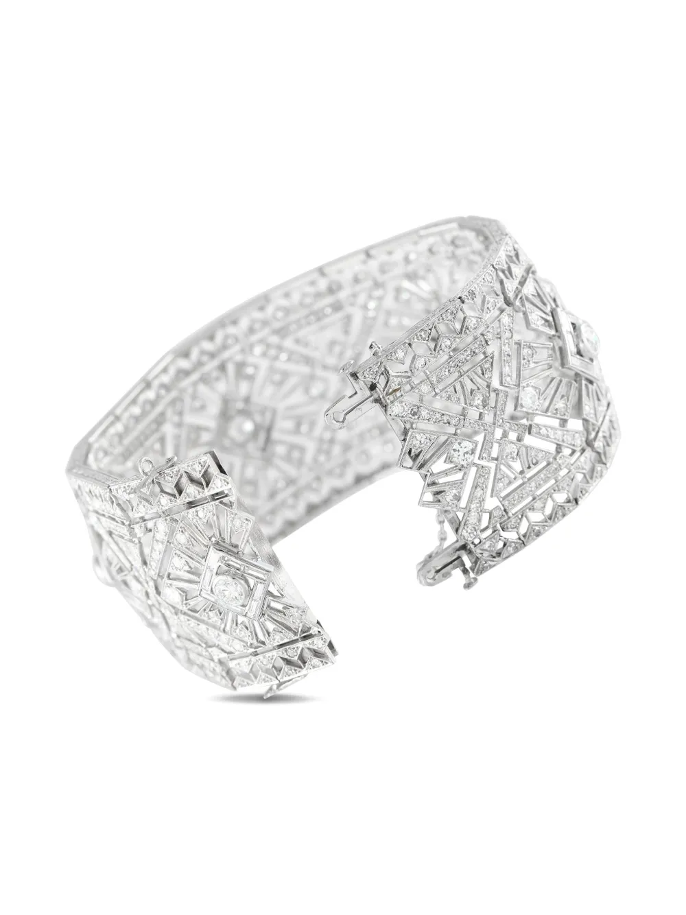 LB Exclusive platinum and diamond geometric bracelet | Image 2