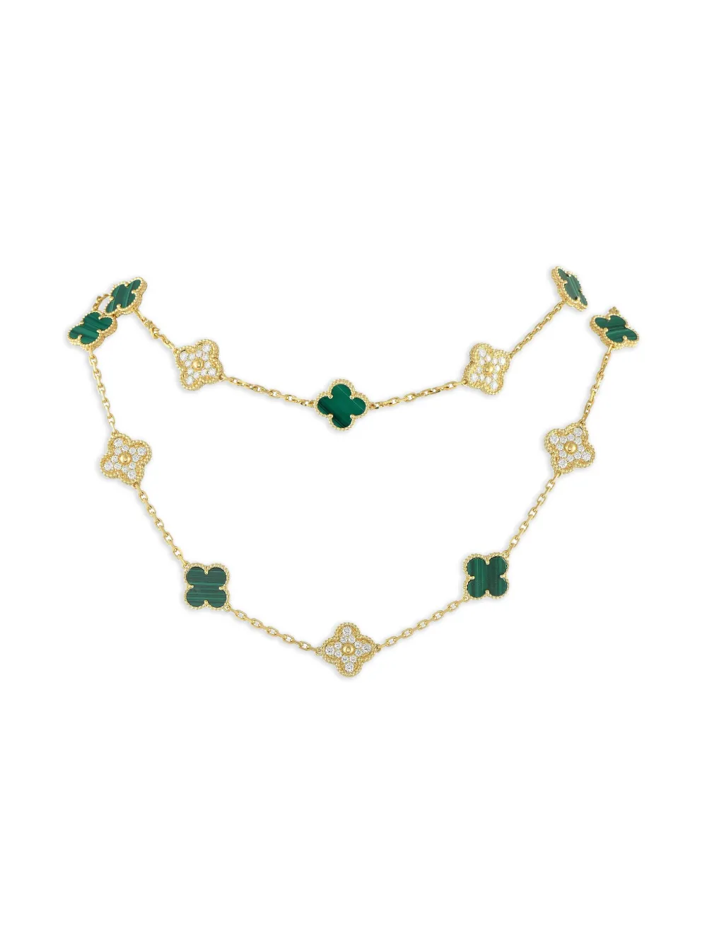 Van Cleef & Arpels Luck ダイヤモンド&マラカイト ネックレス 18Kイエローゴールド - ゴールドトーン Van Cleef & Arpels Luck ダイヤモンド&マラカイト ネックレス 18Kイエローゴールド - ゴールドトーン