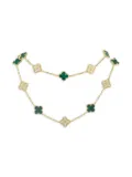 Van Cleef & Arpels 18K yellow gold Luck diamond and malachite necklace