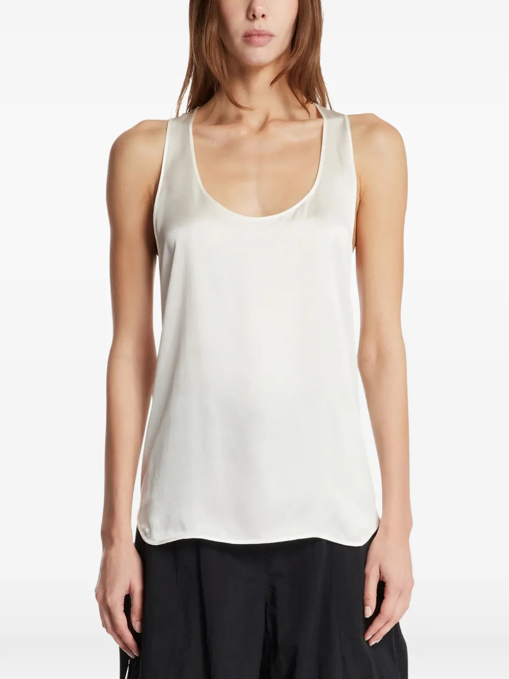 WARDROBE.NYC Top met diepe ronde hals Wit