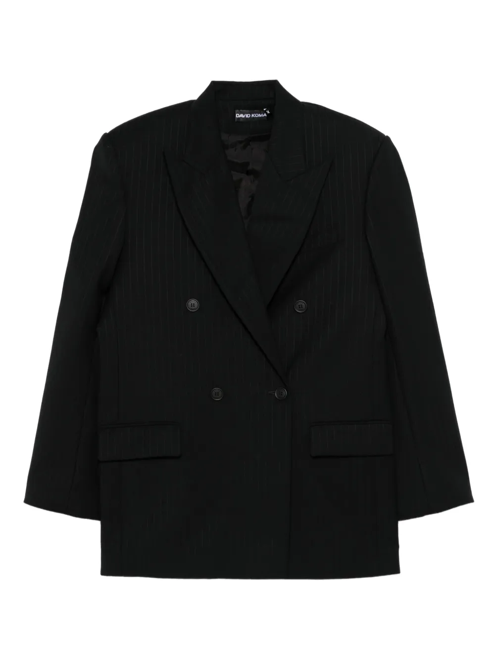 David Koma pinstriped double-breasted blazer | Black | Image 1