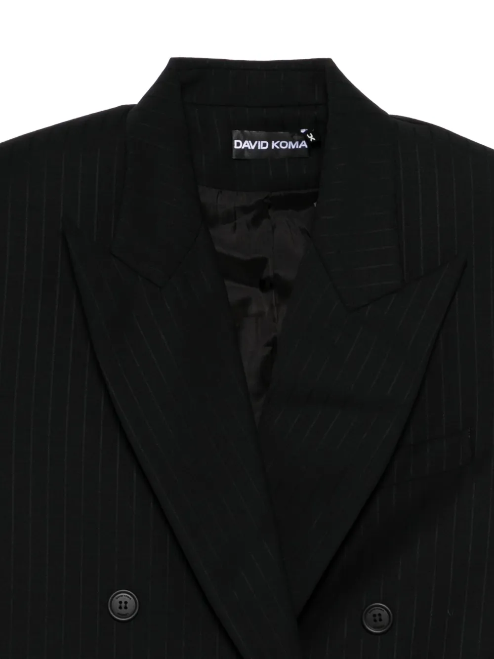 David Koma Blazer met krijtstreep en dubbele rij knopen Zwart