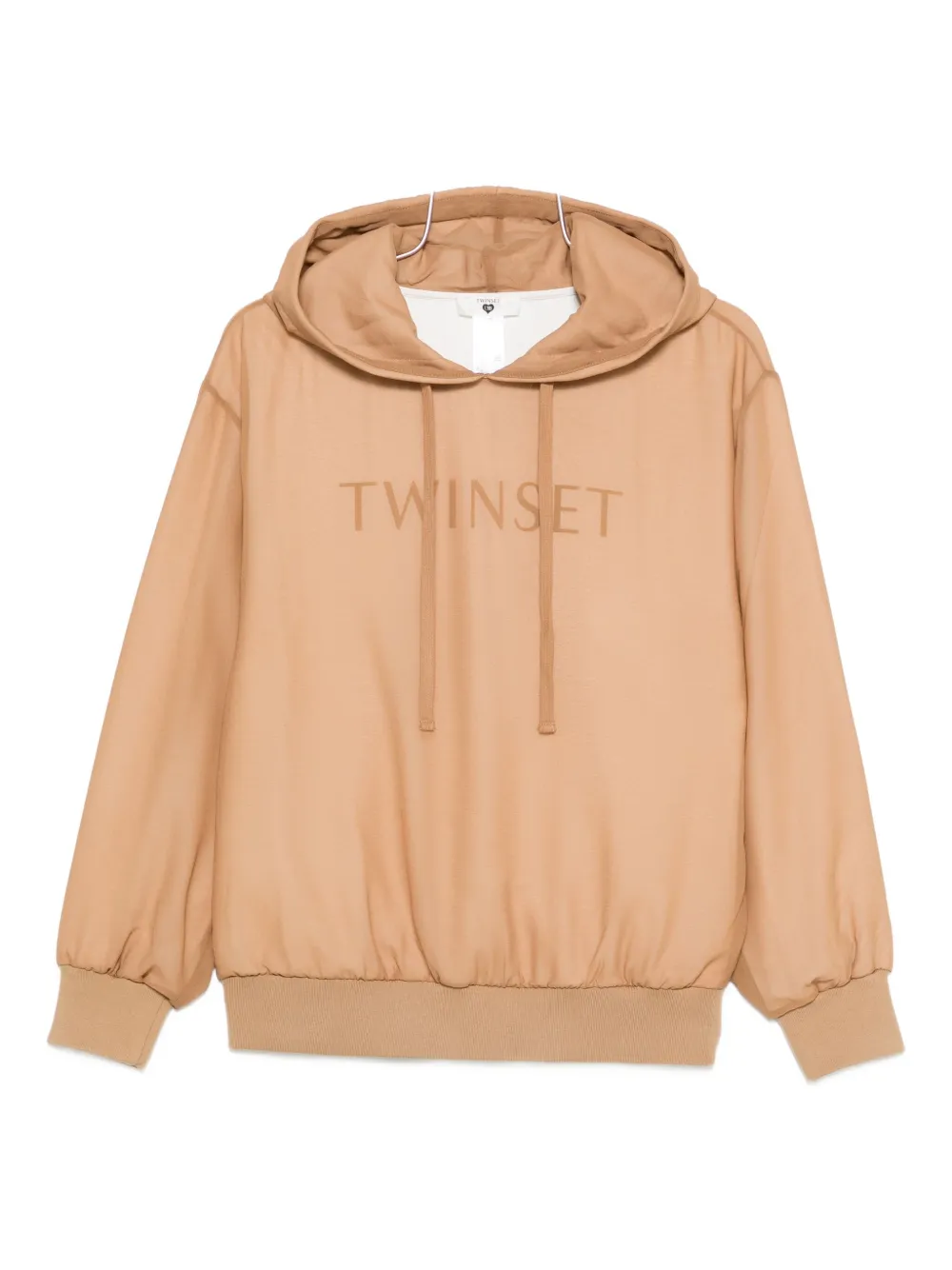 Twinset Logo-detail Hoodie In Brown