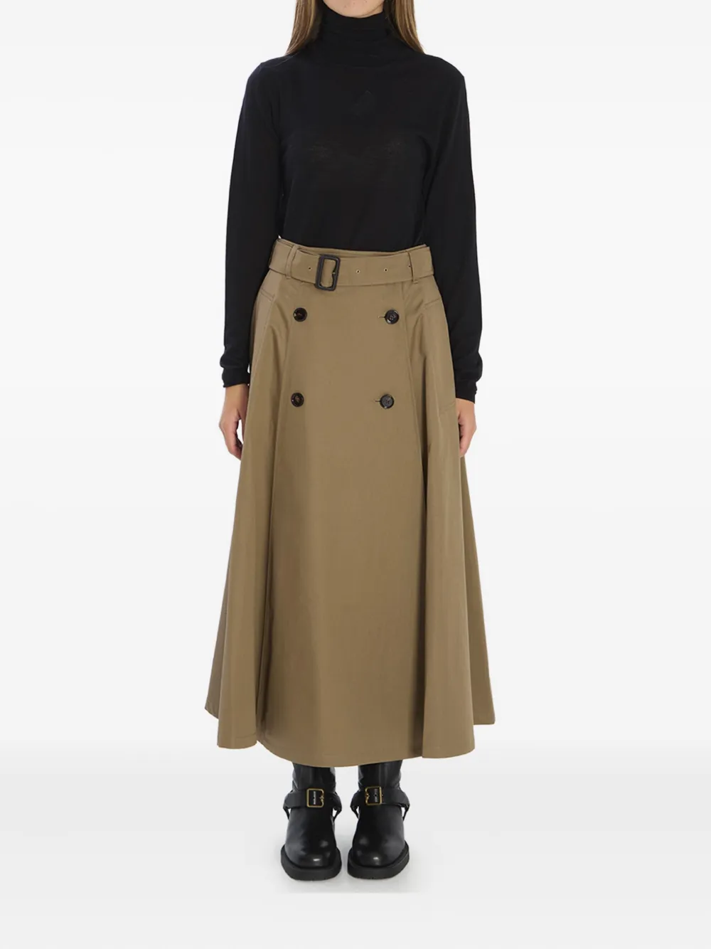 Burberry belted double-breasted skirt - Bruin