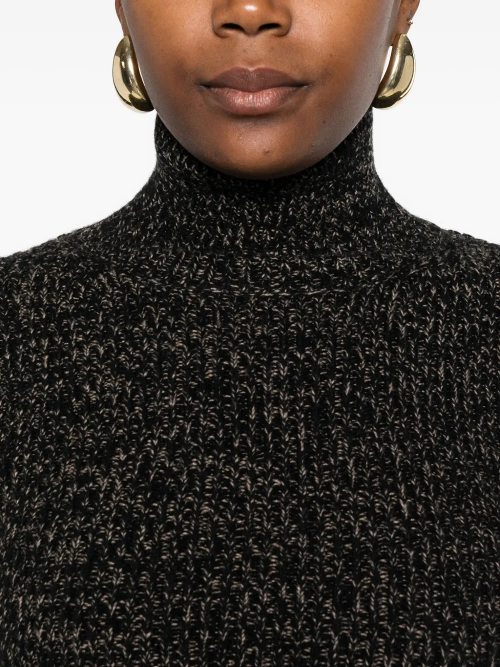 Max Mara Geribbelde coltrui Bruin