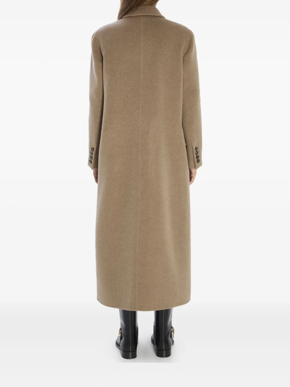 Max Mara Armonia kasjmier jas met puntige revers Beige