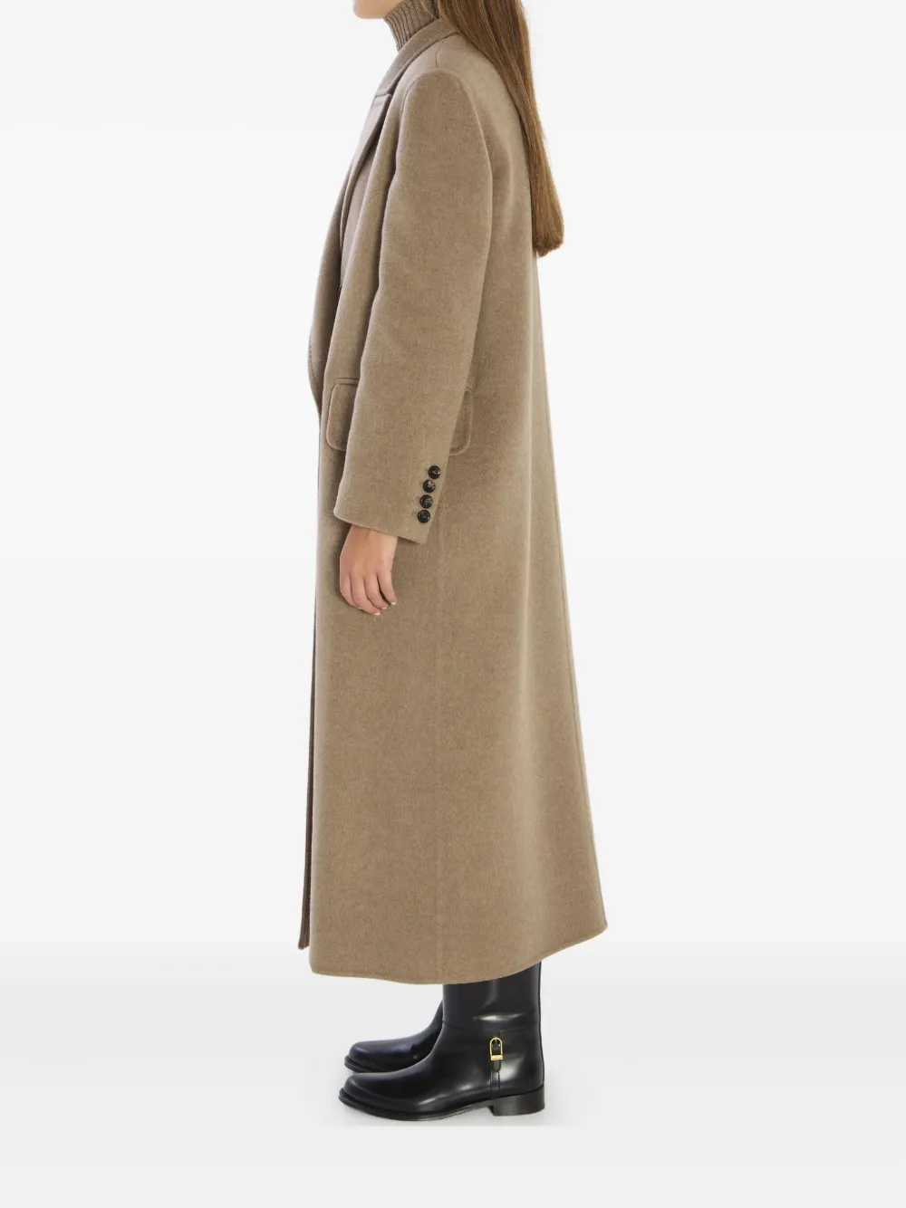Max Mara Armonia kasjmier jas met puntige revers Beige