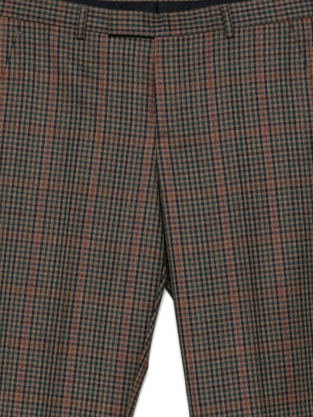 Paul Smith Checked Wool Trousers In Brown