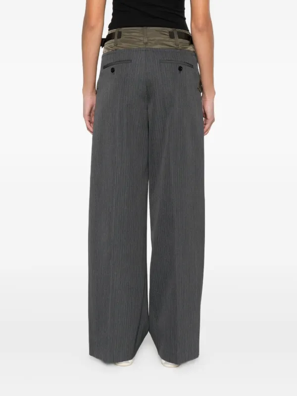 Sacai ストライプ パネル パンツ | グレー | FARFETCH JP