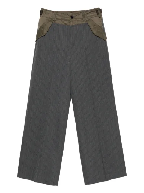 sacai pinstripe panelled trousers
