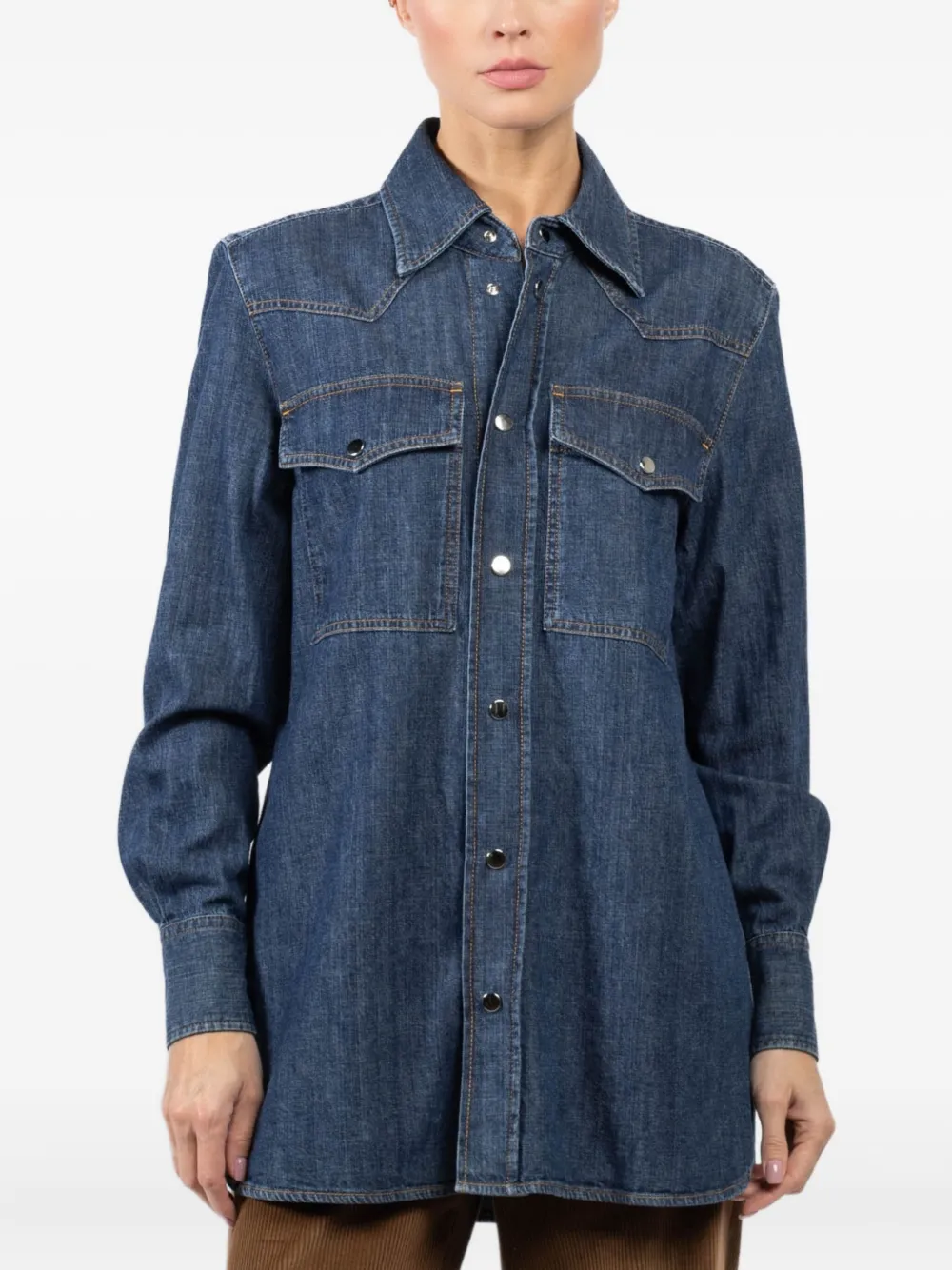 Seafarer double-pocket denim shirt | Blue | Image 1