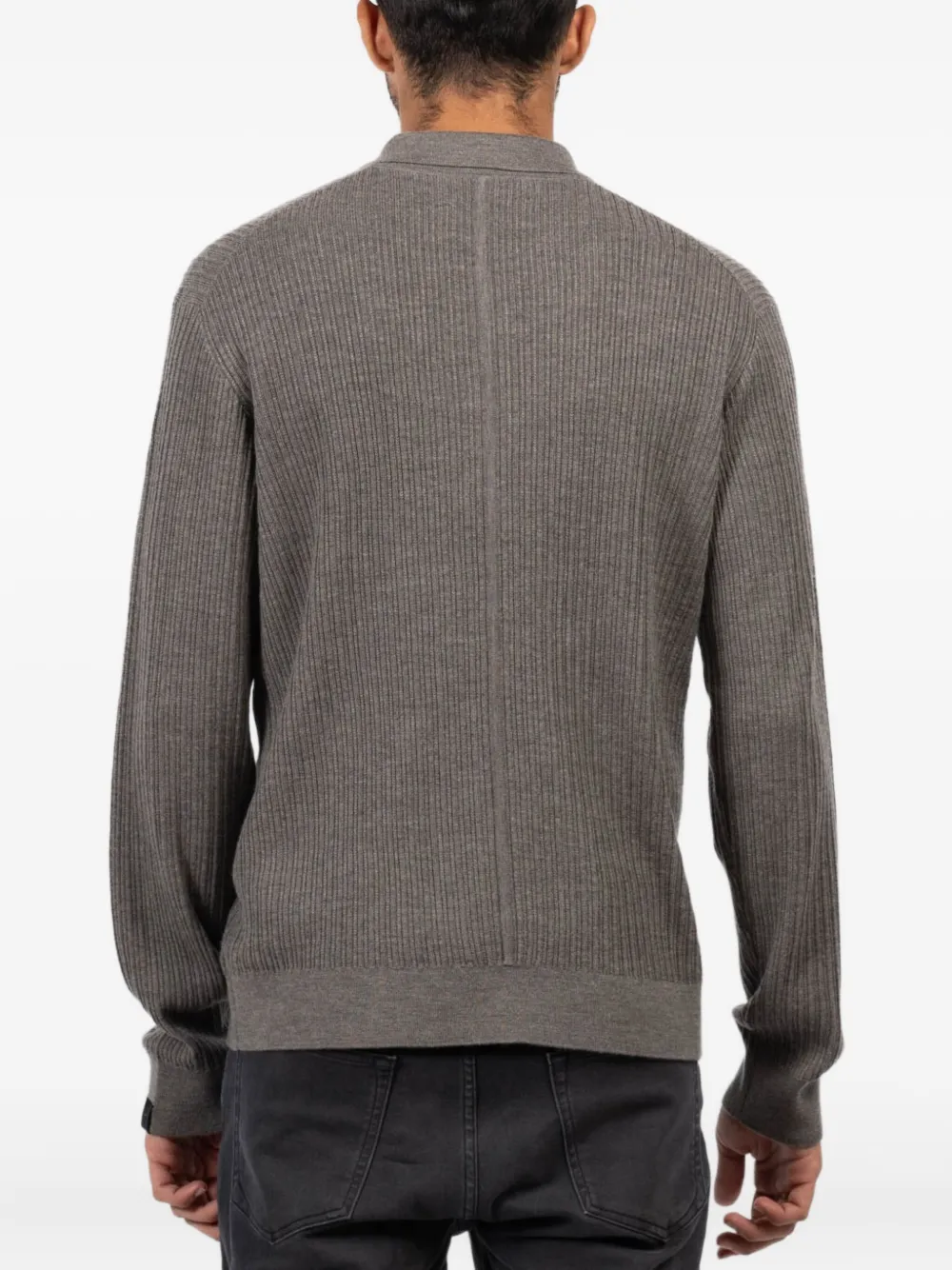 rag & bone Crawford geribbeld poloshirt met lange mouwen Bruin