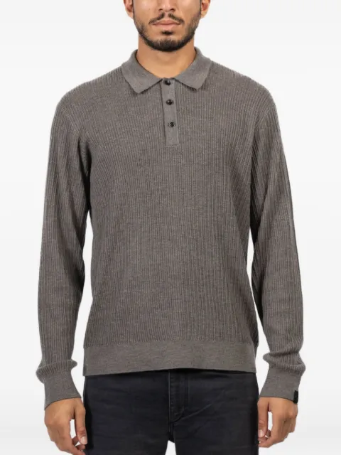 rag & bone Crawford ribbed long-sleeve polo shirt