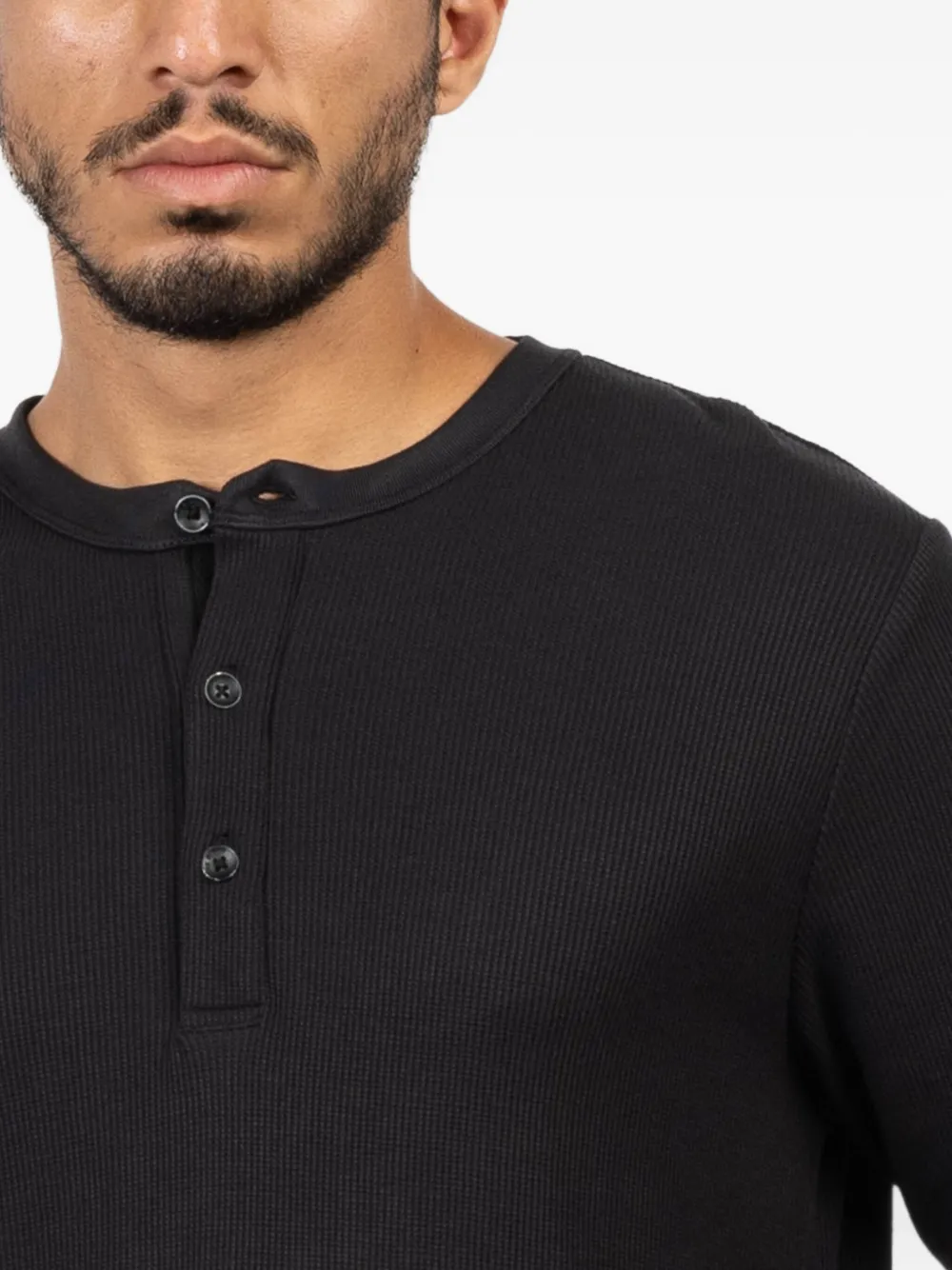 rag & bone T-shirt met knopen Zwart