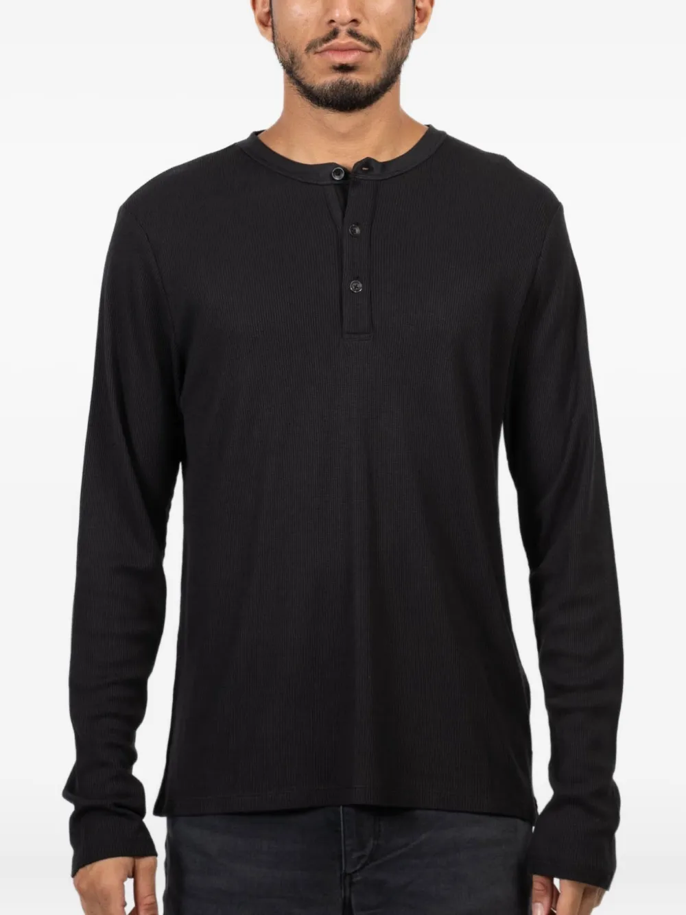 rag & bone playera manga larga con botones | negro | Image 1