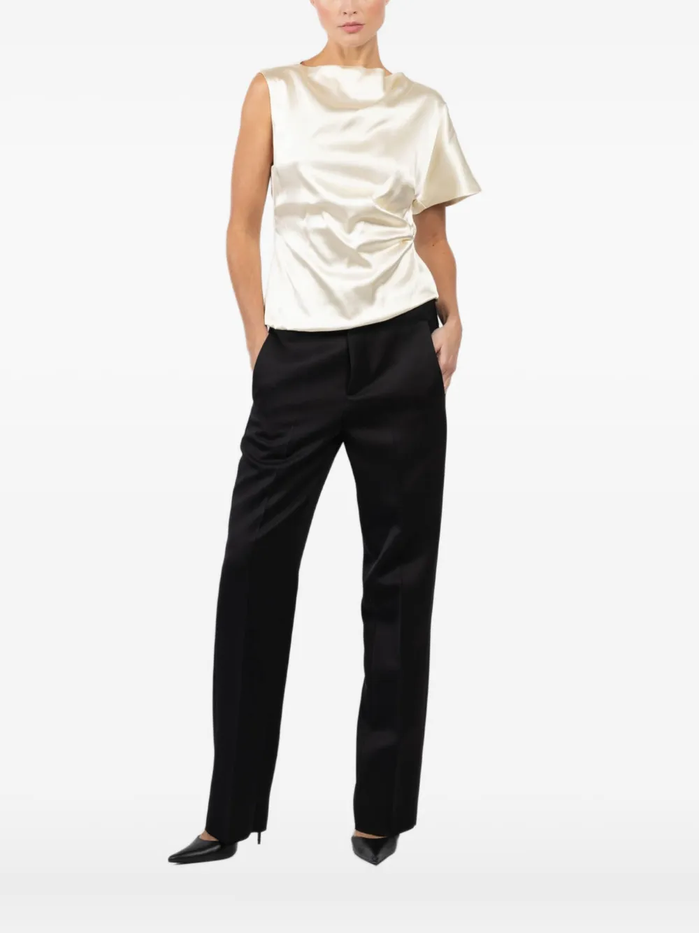 Seafarer draped sleeveless blouse | Neutrals | Image 1