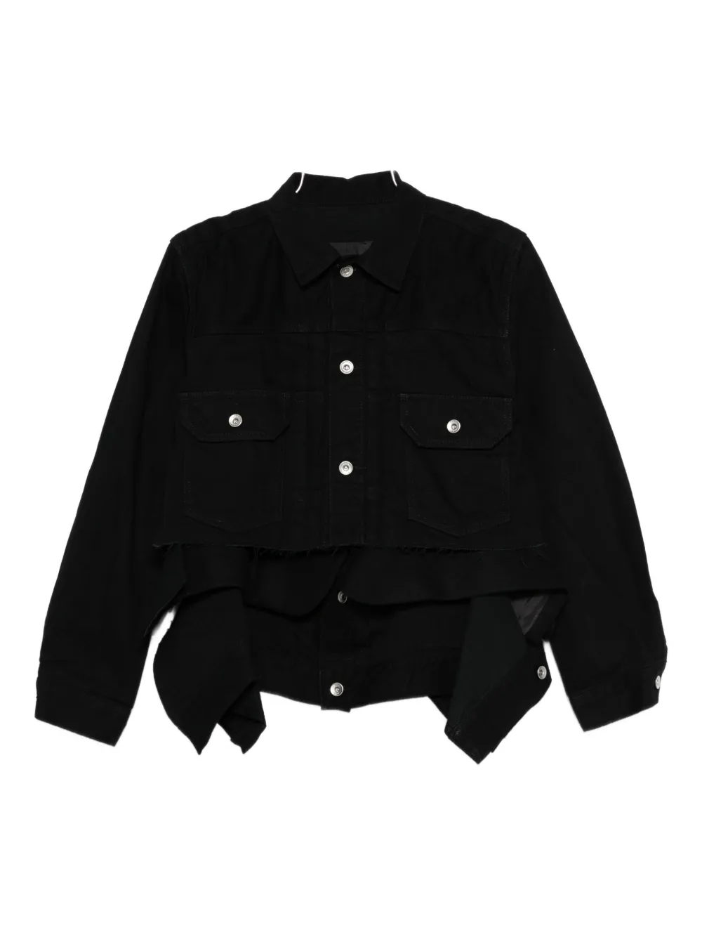 Sacai Layered Denim Jacket In Black