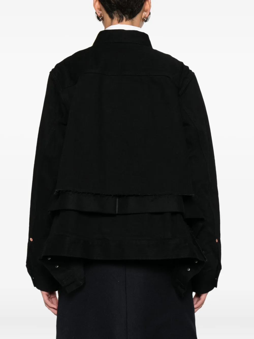 Sacai Layered Denim Jacket In Black