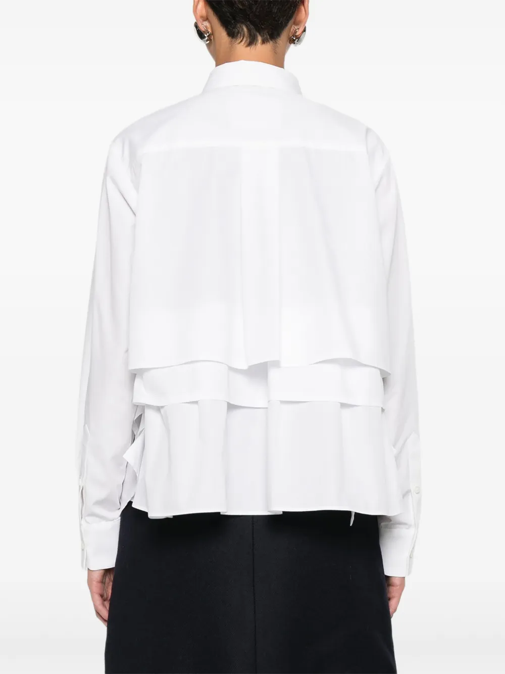 Sacai Ruffled Layered Shirt In White