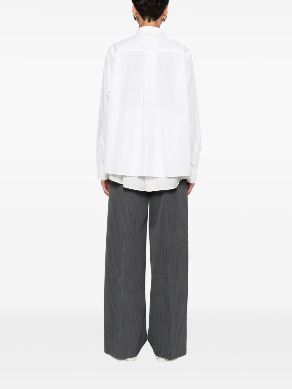 Sacai Ruffled Layered Shirt In White