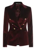 Tagliatore velvet double-breasted blazer - Red