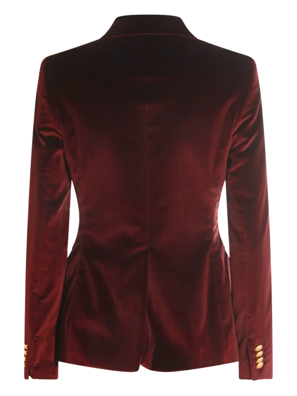 Tagliatore Double-breasted Velvet Blazer Gold-tone Buttons In Burgundy