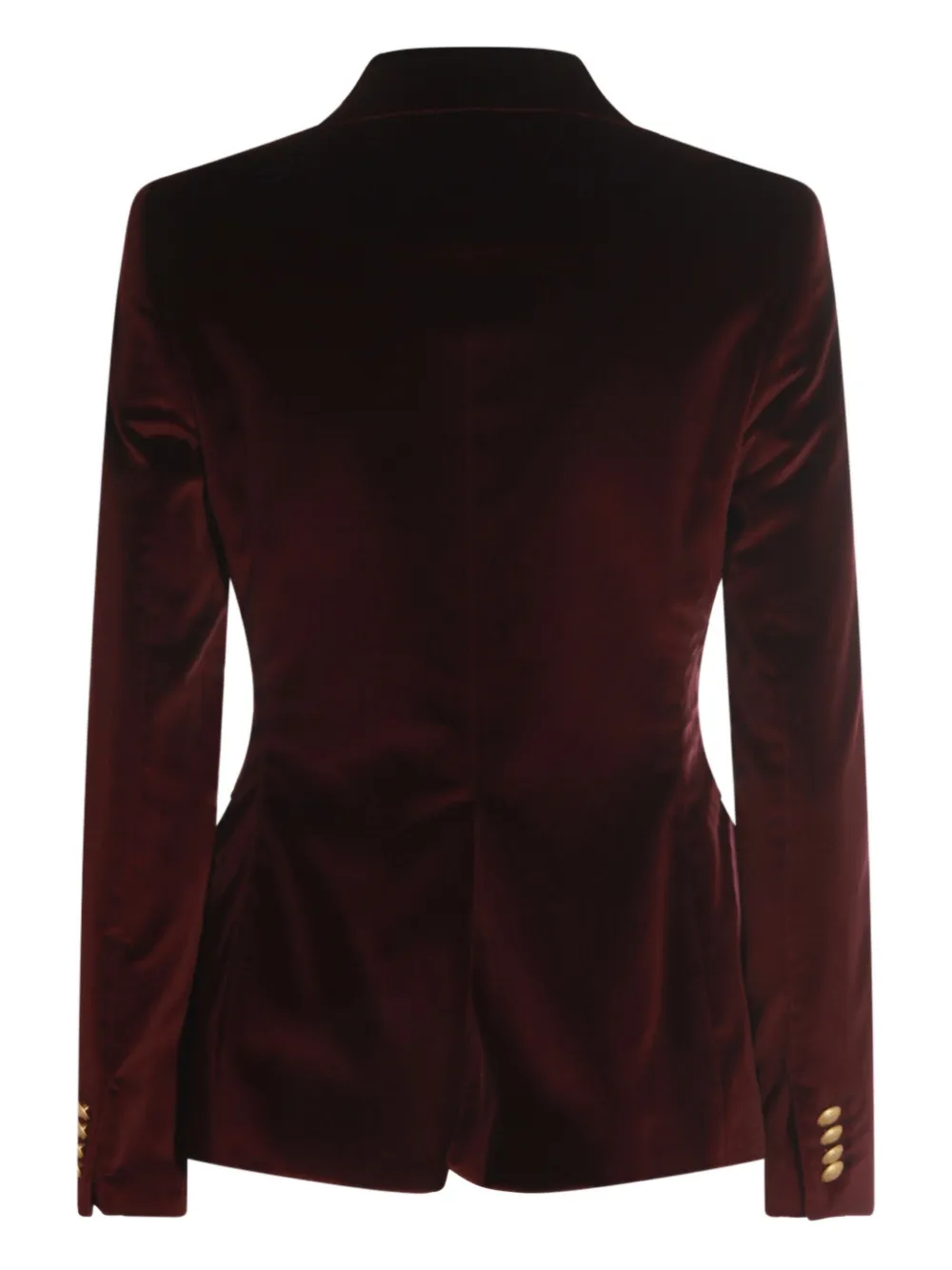 Tagliatore Double-breasted Velvet Blazer Gold-tone Buttons In Burgundy