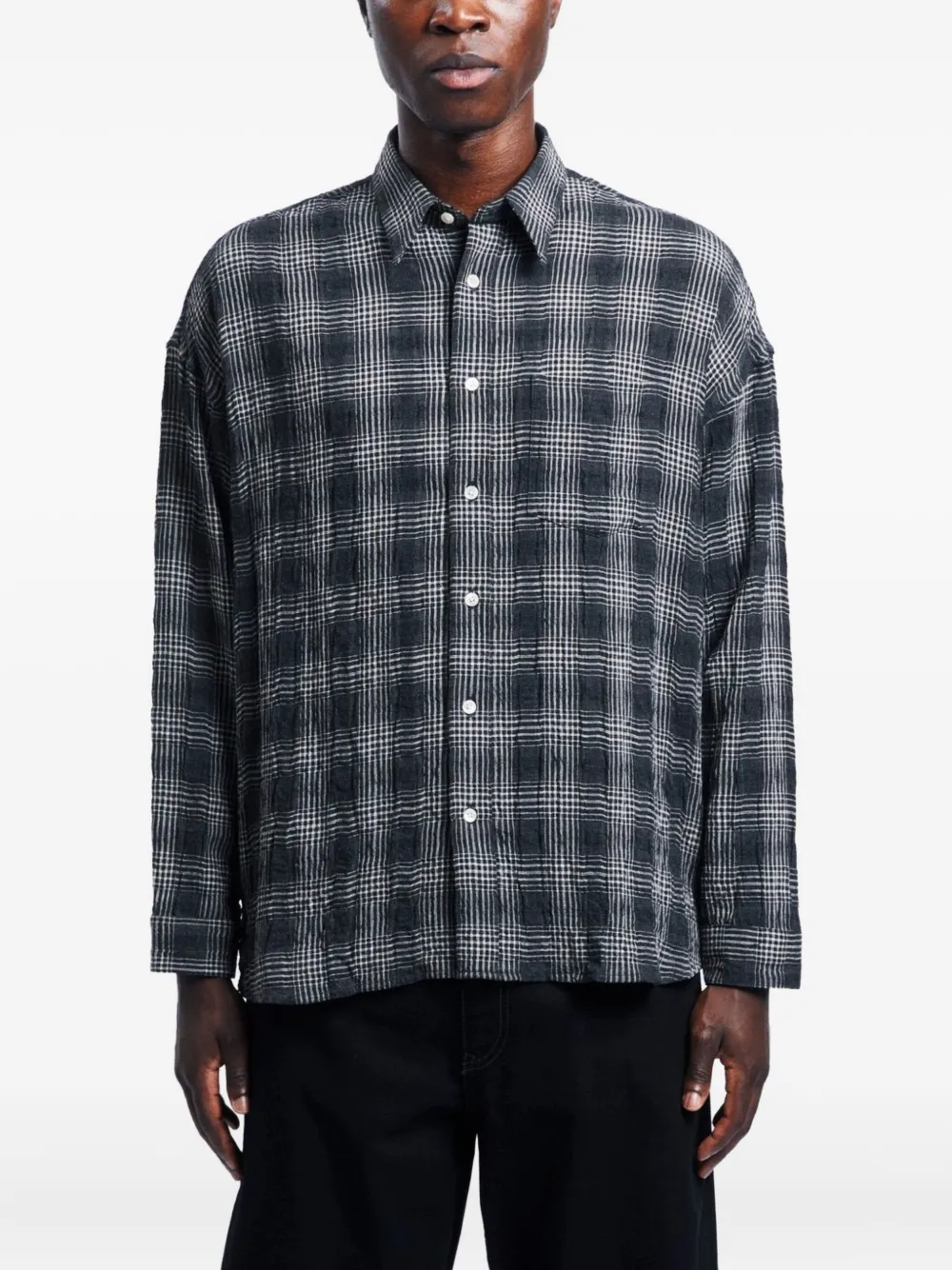 Sunflower Geruit katoenen overhemd Grijs