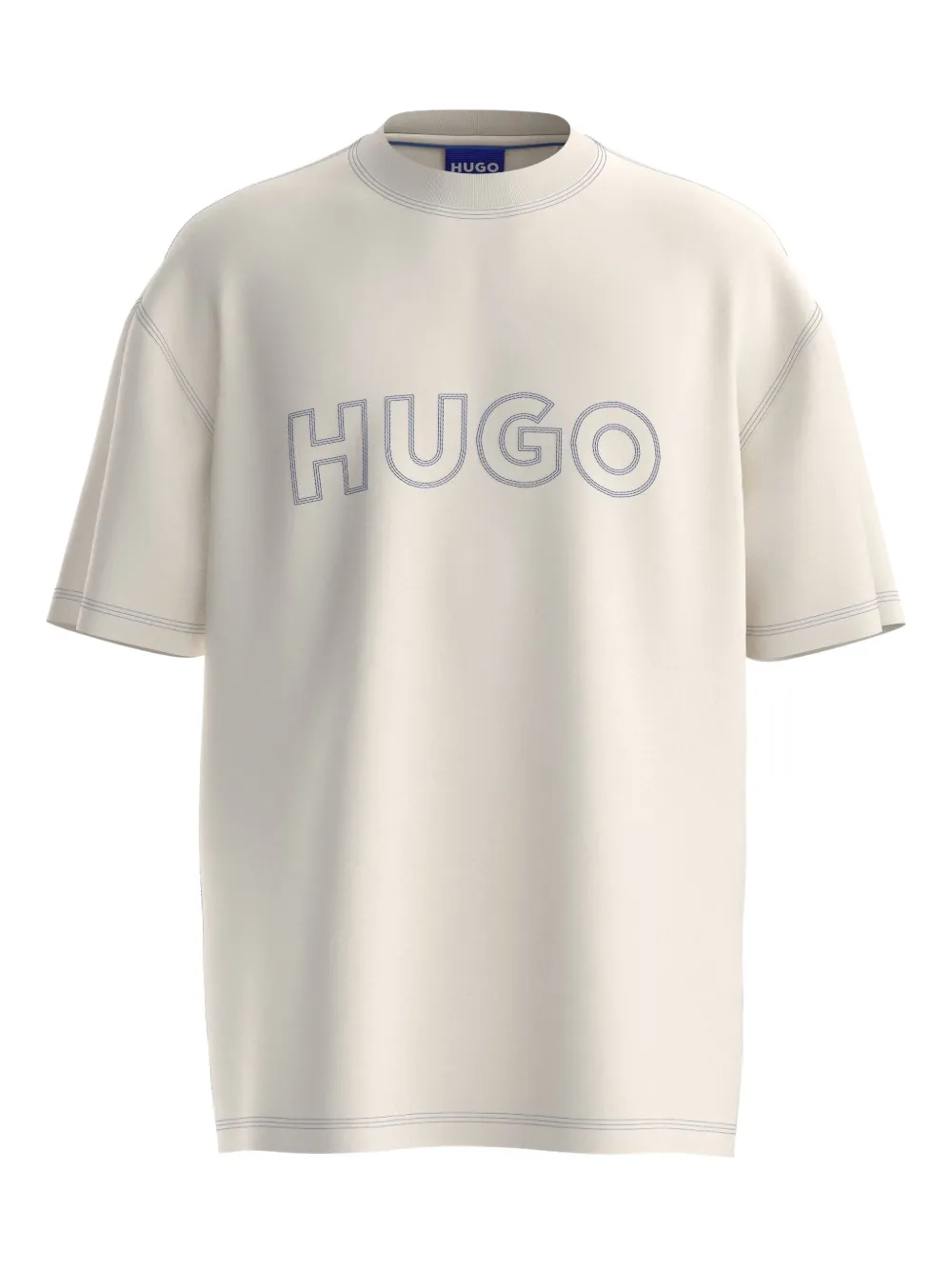 HUGO Camiseta com logo bordado | Neutro | Image 1