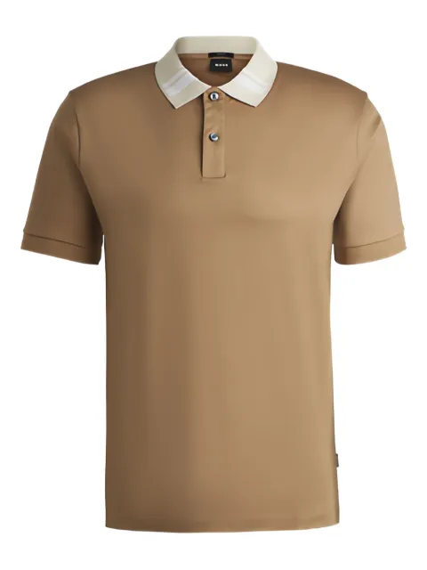 BOSS Camisa polo com gola contrastante