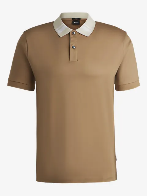 BOSS Camisa polo com gola contrastante