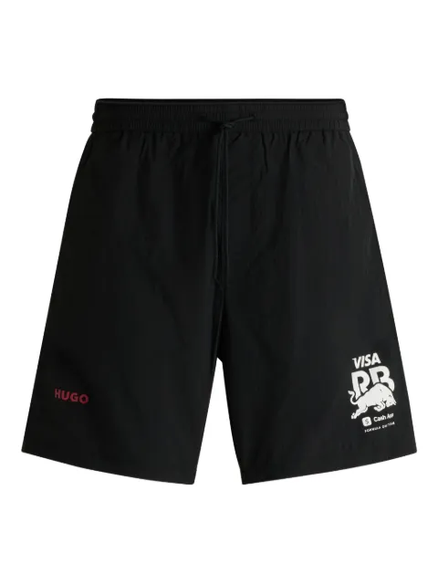 HUGO Bermuda esportiva com logo e ajuste no cós