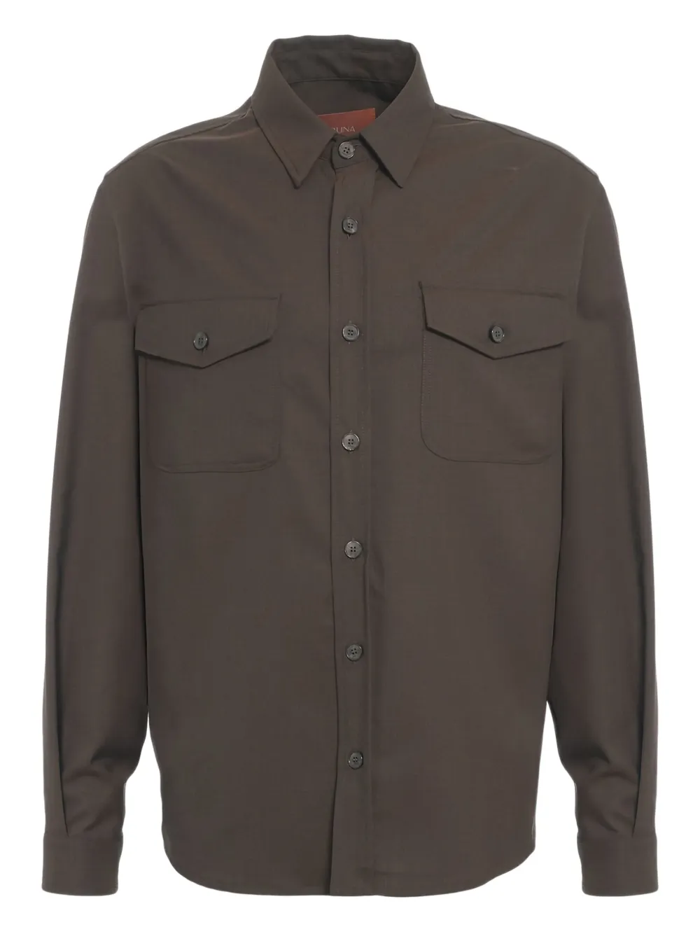 Cruna camisa con bolsillo con botones | marrón | Image 1