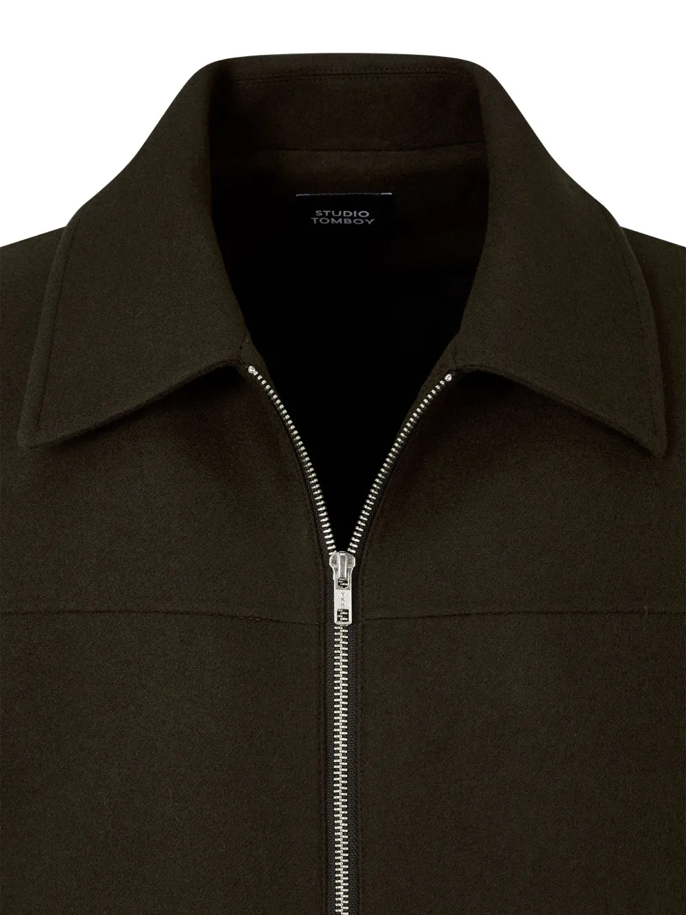 Studio Tomboy Zip-up Wool Jacket In Green