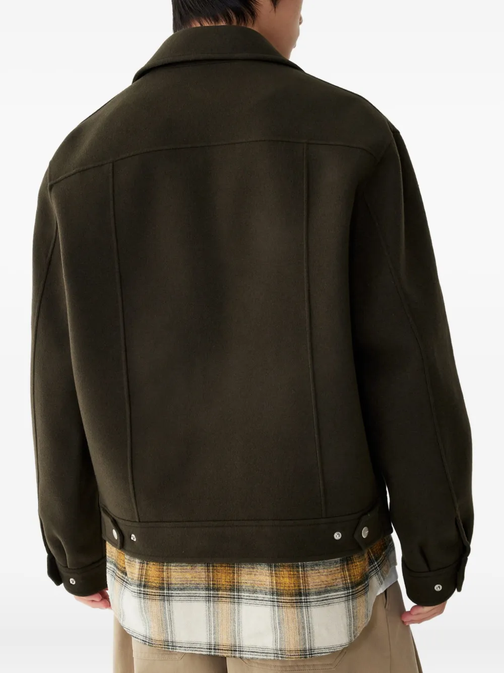 Studio Tomboy Zip-up Wool Jacket In Green