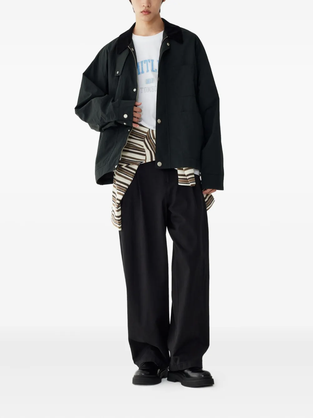STUDIO TOMBOY pleated belted trousers - Zwart