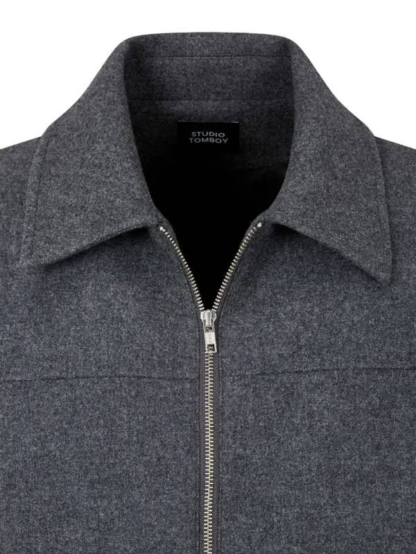 TOMBOY zip-up Wool Jacket | Grey | FARFETCH