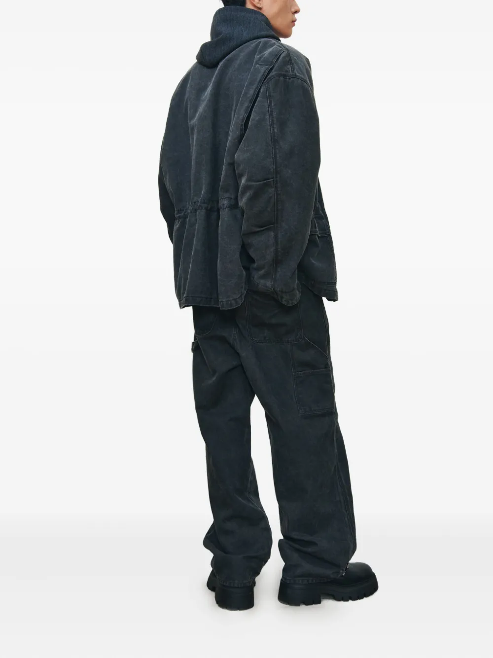 Studio Tomboy Washed Cotton Jeans In Black