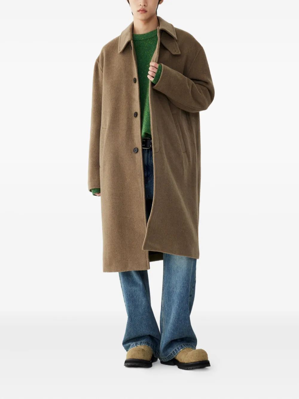 Studio Tomboy Single-breasted Coat In Brown
