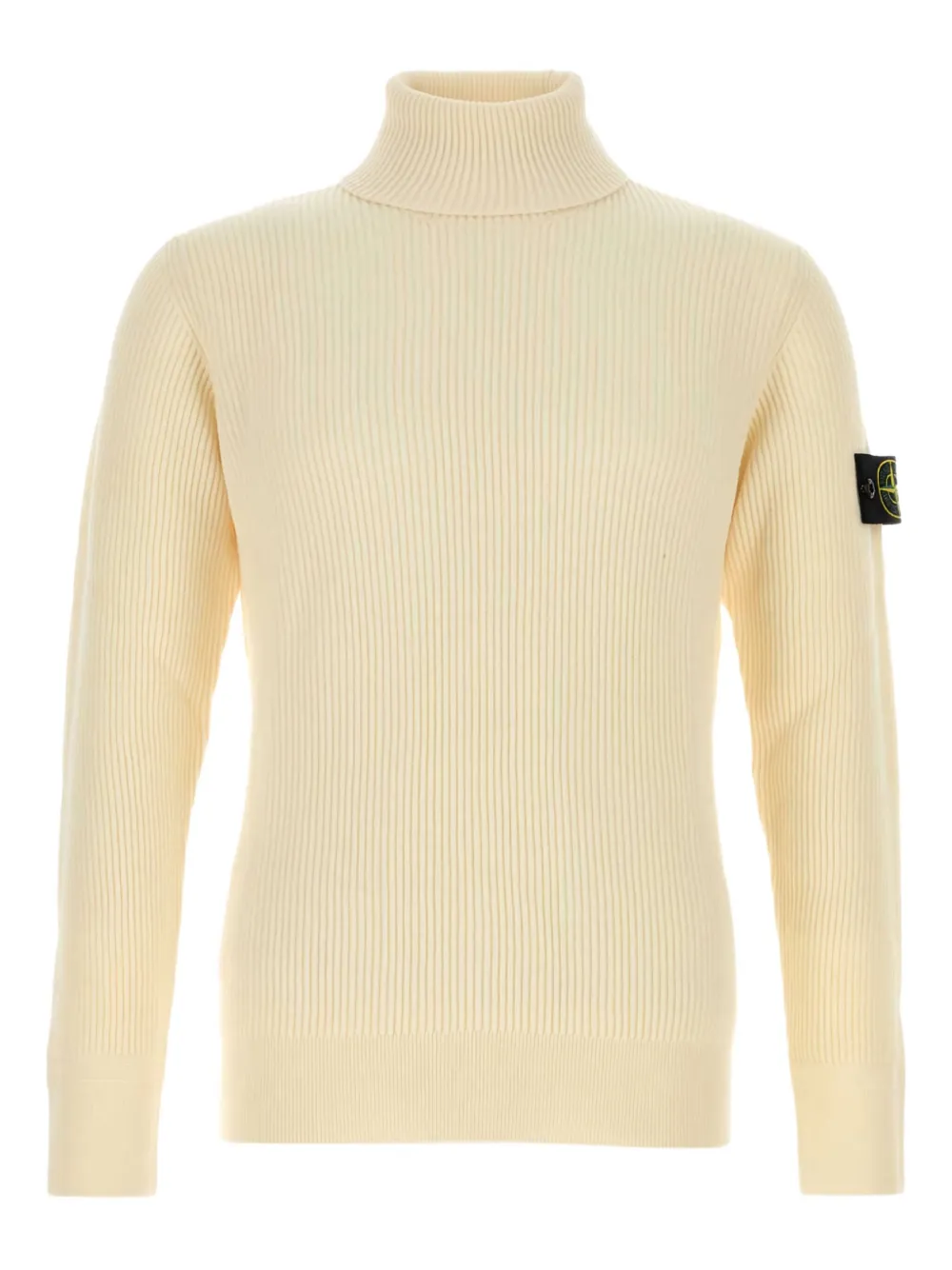 Stone Island Ivory Wool Sweater In Gold