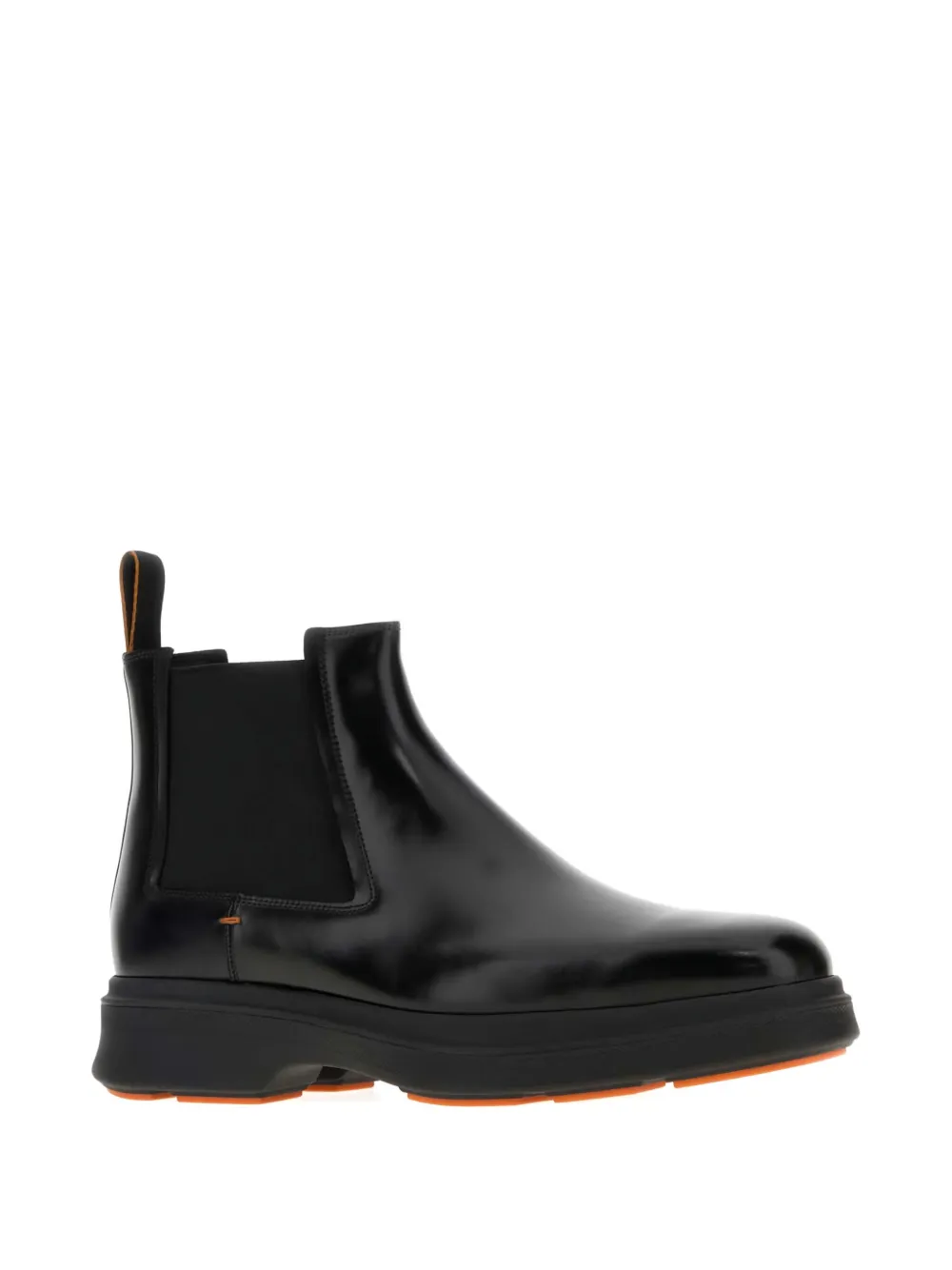 Santoni elastic-panel leather boots Black
