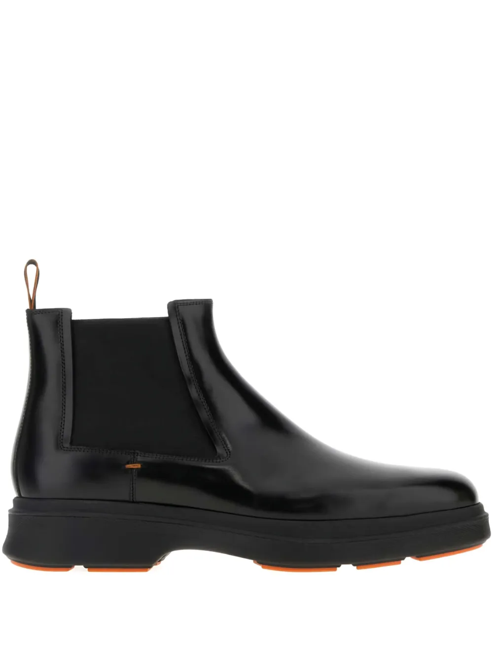 Santoni elastic-panel leather boots Black