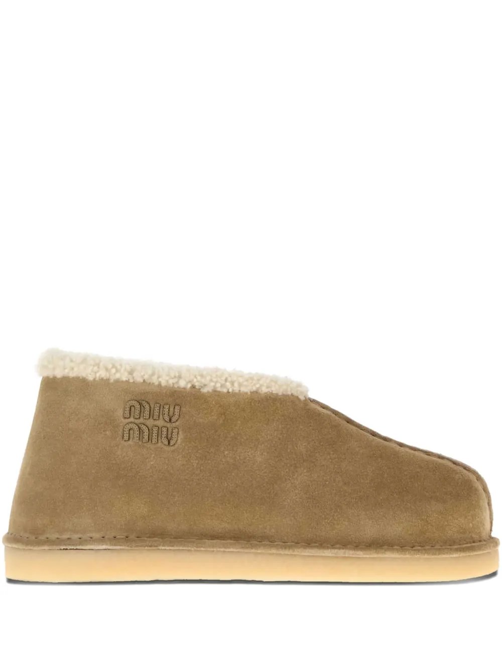 Miu Lammy knielaarzen Beige