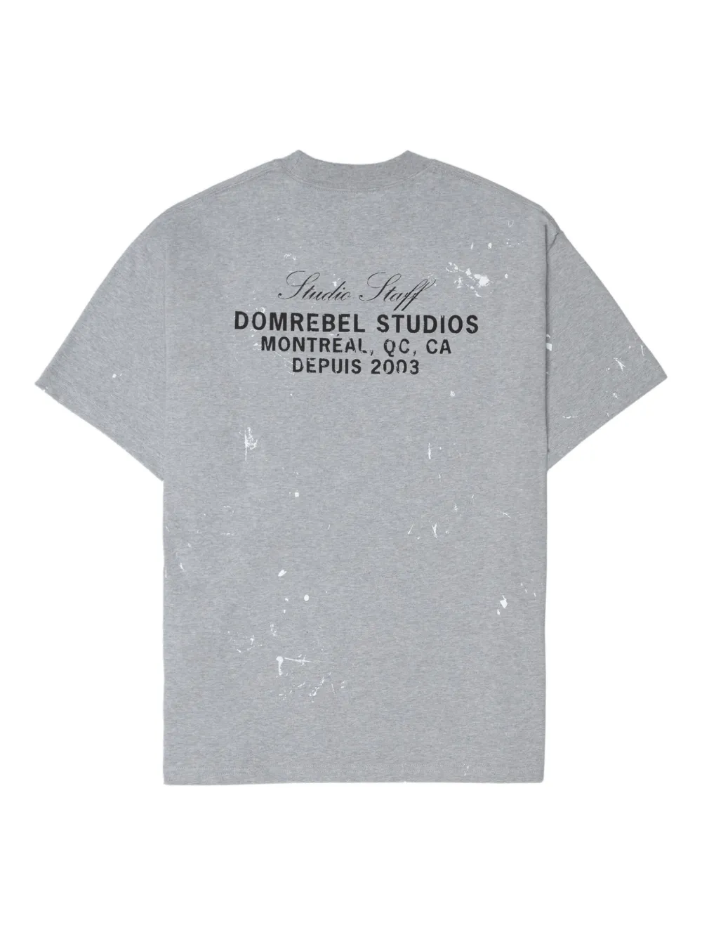 DOMREBEL Staff katoenen T-shirt met verfspatten Grijs