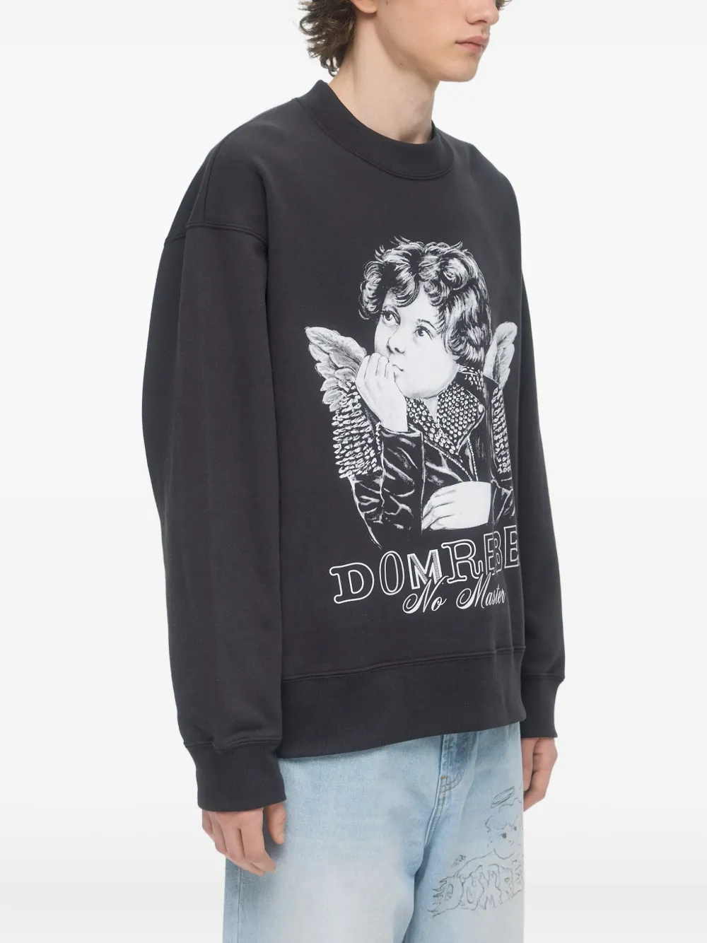 Domrebel Lil Reb Cherub-print Sweatshirt In Black