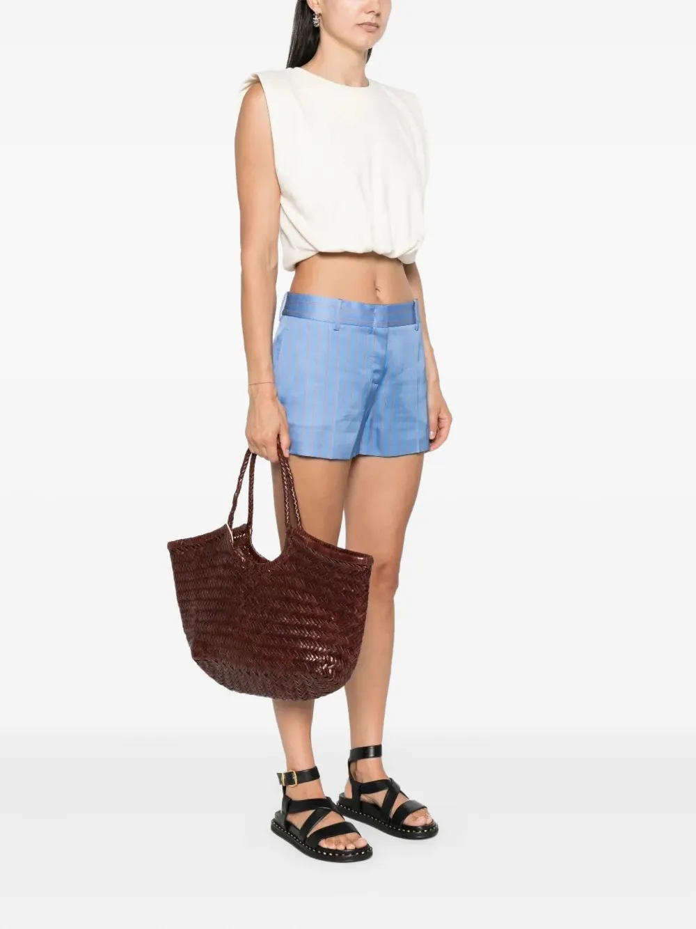DRAGON DIFFUSION woven leather tote bag - Bruin
