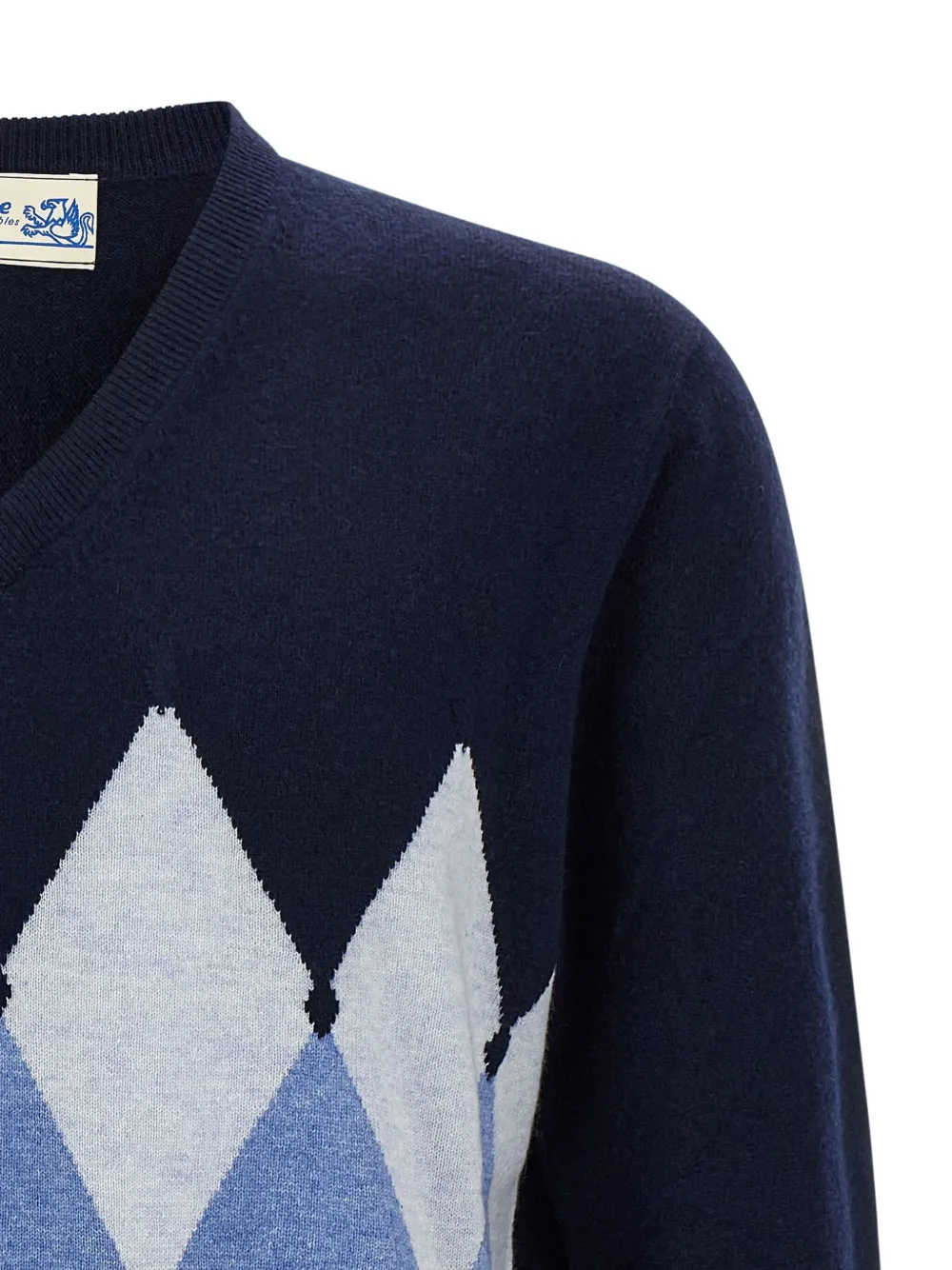 Ballantyne Argyle Pattern Sweater Sweaters And Cardigans Blue In Blue