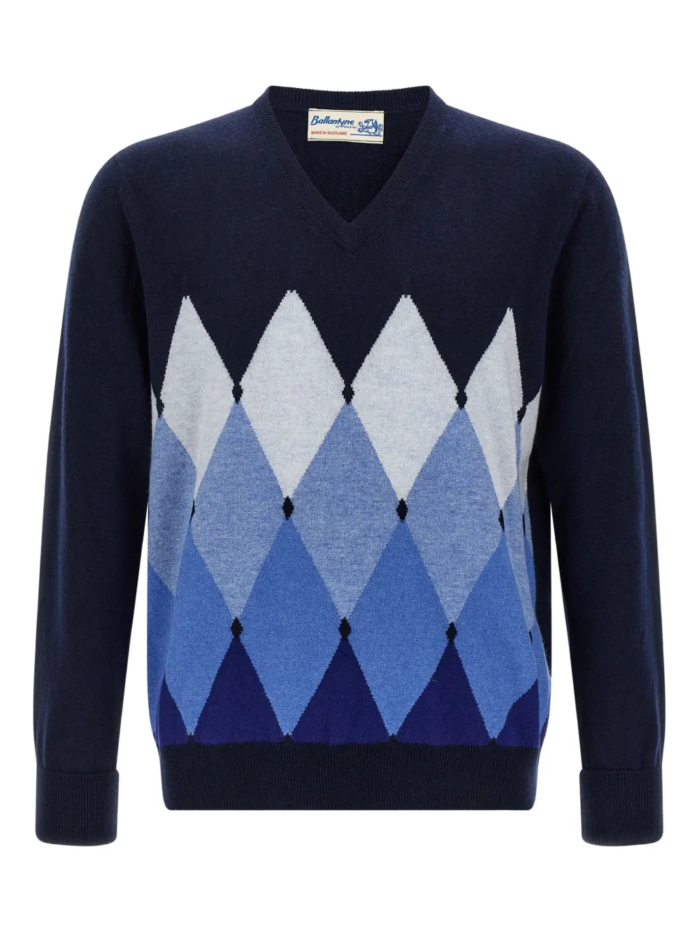 Ballantyne Argyle Pattern Sweater Sweaters And Cardigans Blue In Blue